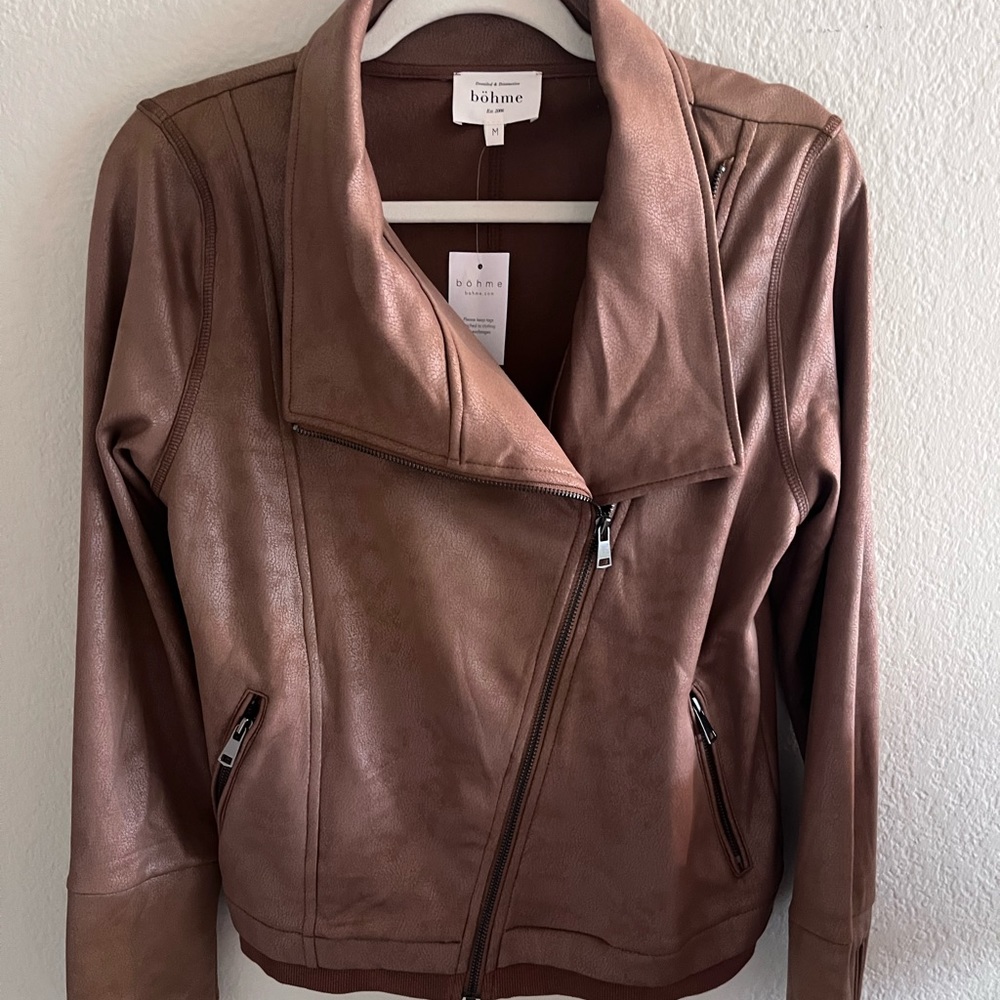 Brown Leather Jacket NWT!